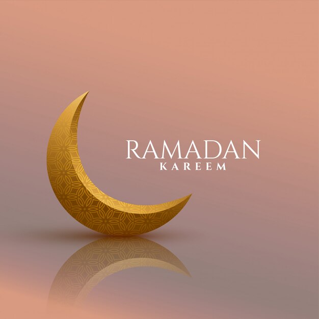 3d gouden ramadan kareem achtergrond van de maan