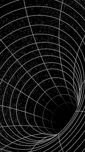 3D Grid wormgat illusie ontwerp element vector