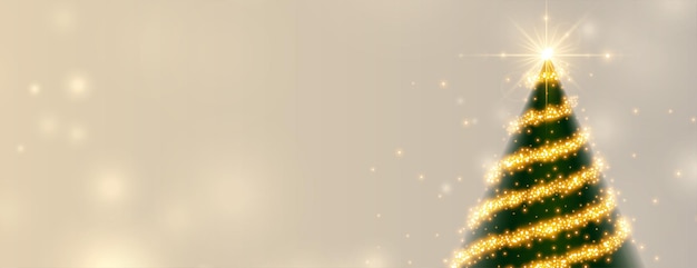 Gratis vector 3d-kerstboom gemaakt met glitterbanner