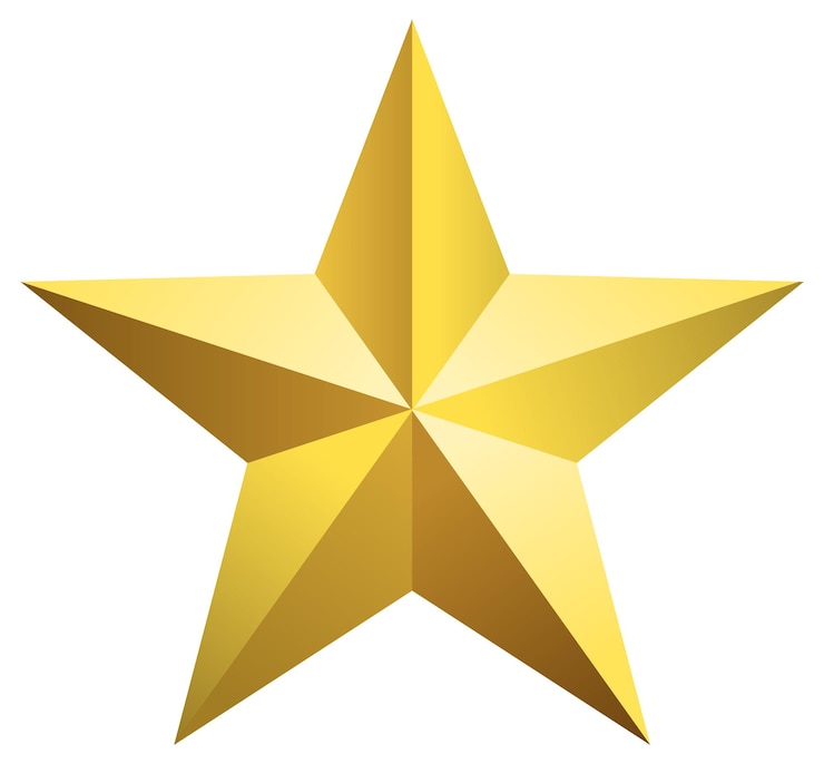 Gratis Vector 3d metalen ster geïsoleerd