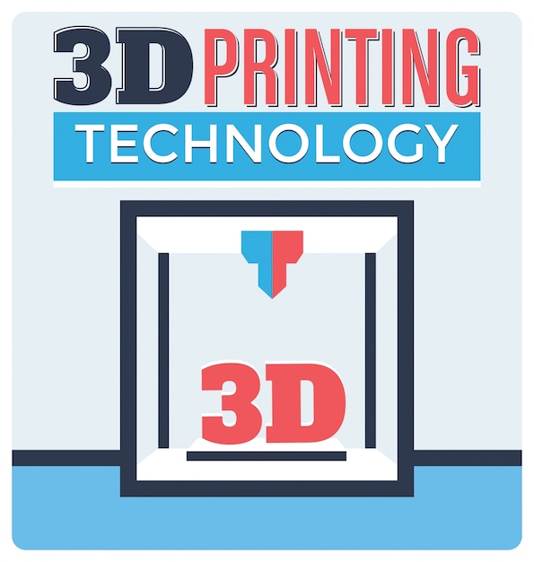 Gratis vector 3d-printtechnologie