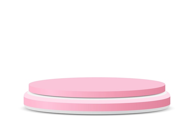 Gratis vector 3d roze en witte ronde podium voetstuk voor het weergeven van product presentaties prijzen