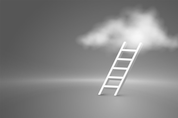 3d-stijl groei ladder achtergrond klim omhoog voor succes en vooruitgang