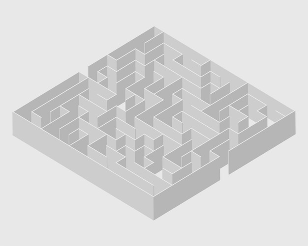 Gratis vector 3d-stijl labyrint puzzel patroon achtergrond ontdek de snelkoppeling