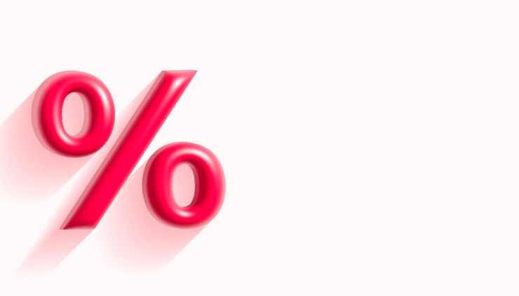 Gratis Vector 3d-stijl percentage iconen banner met lege ruimte om belastingen vector te berekenen