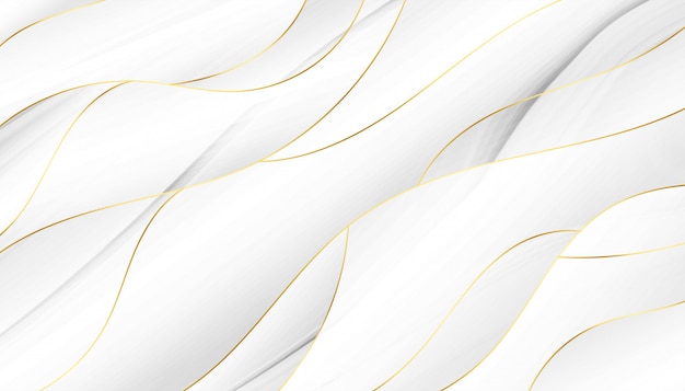 3D-stijl vloeiende witte en gouden golvende achtergrond