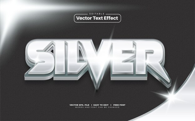 3D vet zilver vector teksteffect