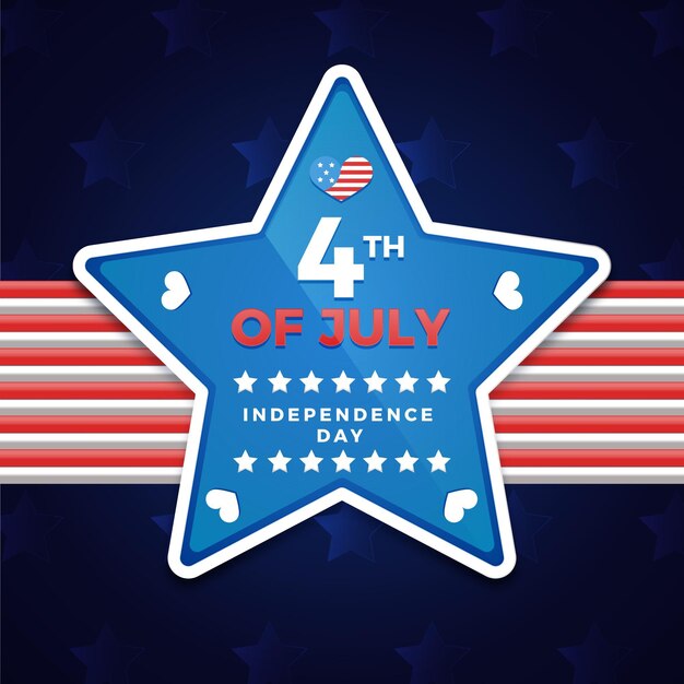 4 juli - onafhankelijkheidsdag in plat ontwerp