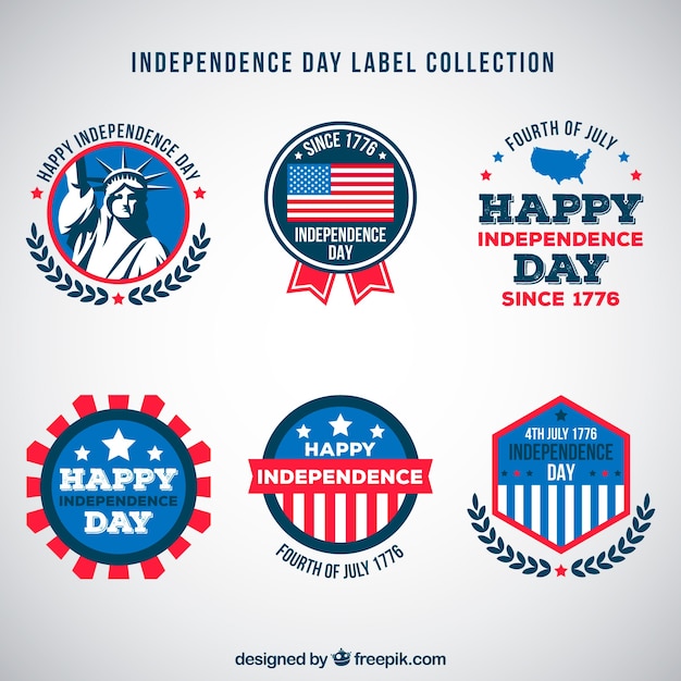 Gratis vector 4 juli onafhankelijkheidsdag labels collectie