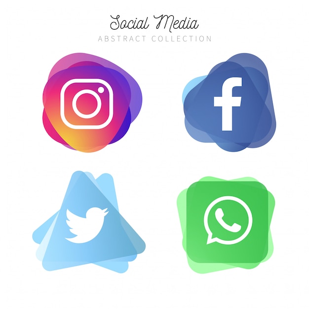Gratis vector 4 populaire sociale media abstracte logotypes