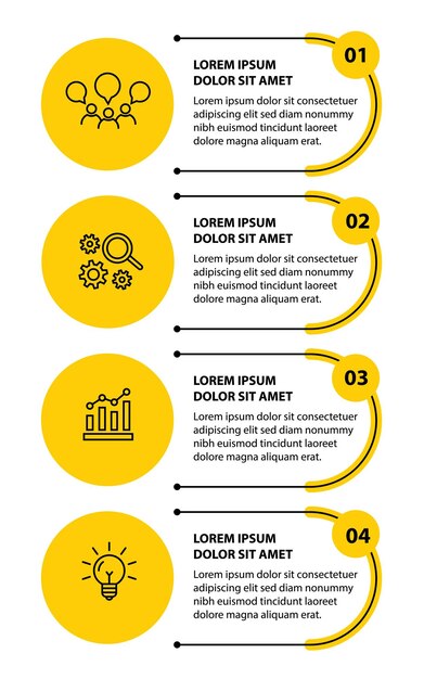4 stappen infographic stroomdiagram ontwerpsjabloon
