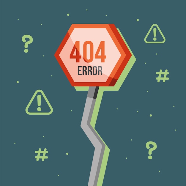 Gratis vector 404-fout in verkeerssignaal