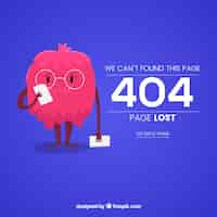 Gratis vector 404-fout websjabloon met grappige monster