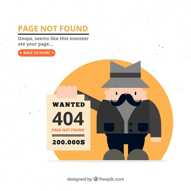 404-foutsjabloon in vlakke stijl
