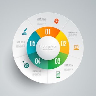 5 stappen bedrijfs infographic elementen voor de presentatie