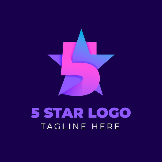 Gratis vector 5 sterren logo ontwerpsjabloon