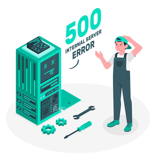 500 interne serverfout concept illustratie