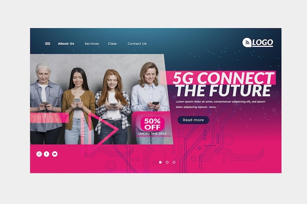 5g bestemmingspagina concept