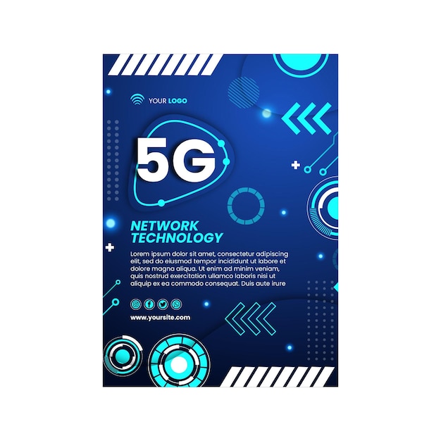 Gratis vector 5g flyer verticale ontwerpsjabloon