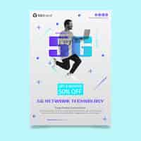 Gratis vector 5g verbinding verticale flyer-sjabloon