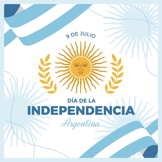 Gratis vector 9 juli - declaracion de independencia de la argentina illustratie