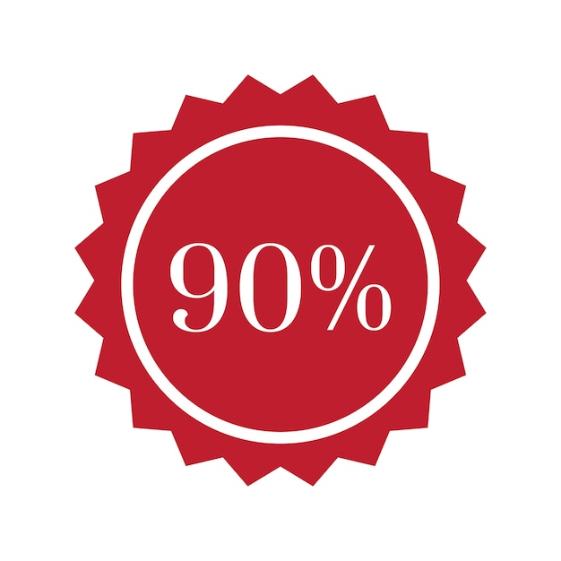 90 procent korting op badge vector