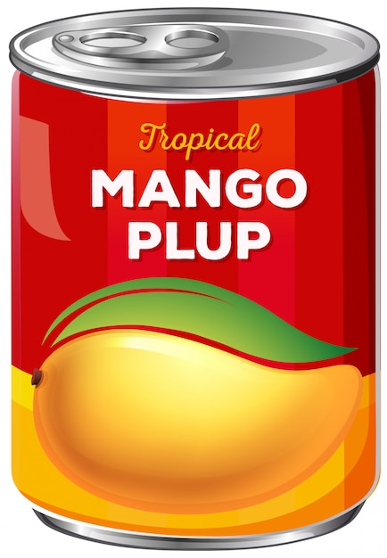 Gratis vector a can of mango plup