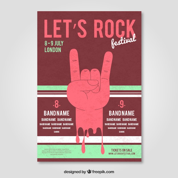 Gratis vector aangenaam rockfestival brochure