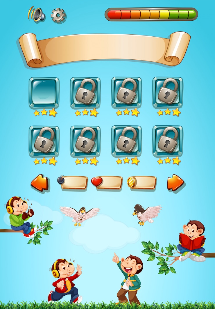 Gratis Vector aap op spel