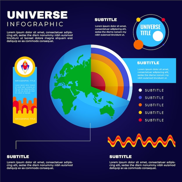 Gratis vector aarde structuur infographic pack
