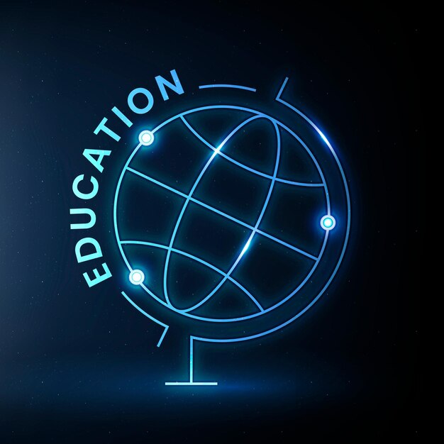 Aardrijkskunde onderwijs logo sjabloon vector met globe wetenschap afbeelding