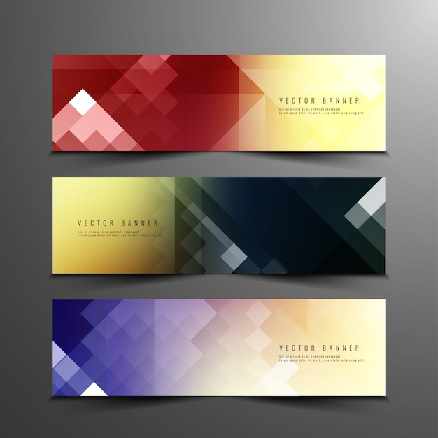 Gratis vector abstarct kleurrijke banners set