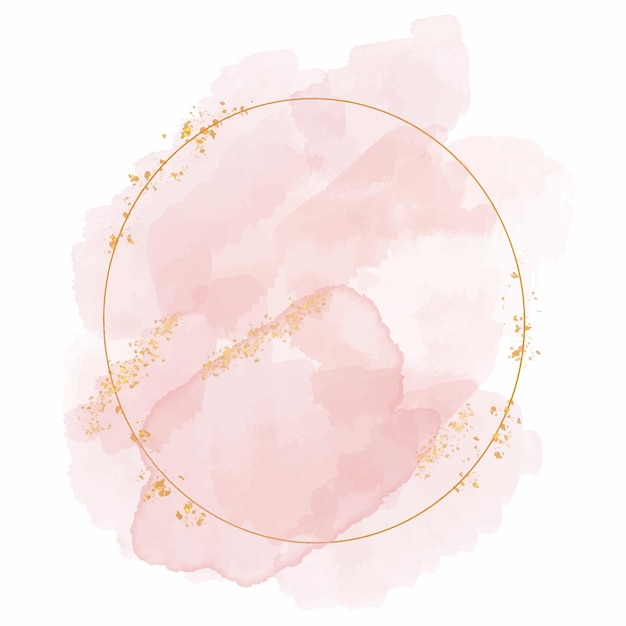 Gratis vector abstract aquarel cirkelvormig gouden frame