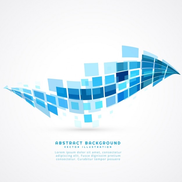 Gratis vector abstract blauw mozaïek golf achtergrond