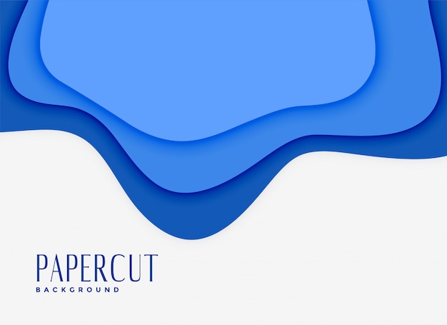 Gratis vector abstract blauw papercut achtergrondontwerp
