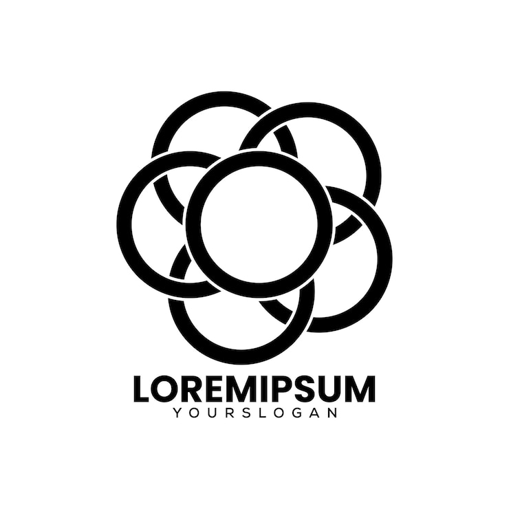 Gratis Vector abstract bloemenlogo-ontwerp basic rgb