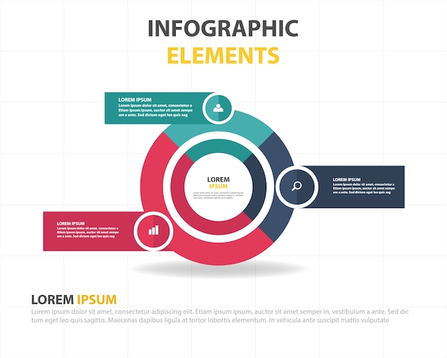 Abstract cirkelvormig infografisch bedrijfsmalplaatje