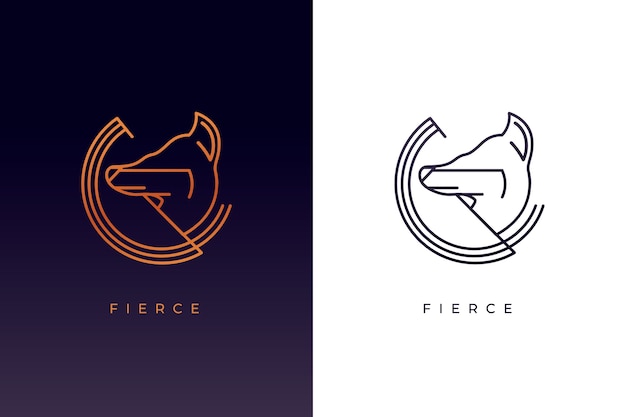 Abstract dierenlogo in twee versies