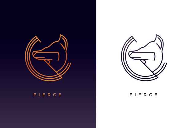 Abstract dierenlogo in twee versies