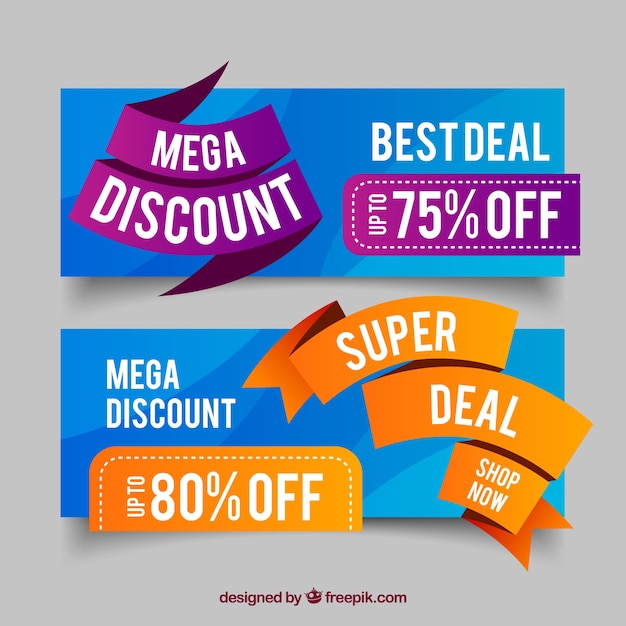 Abstract discount banners