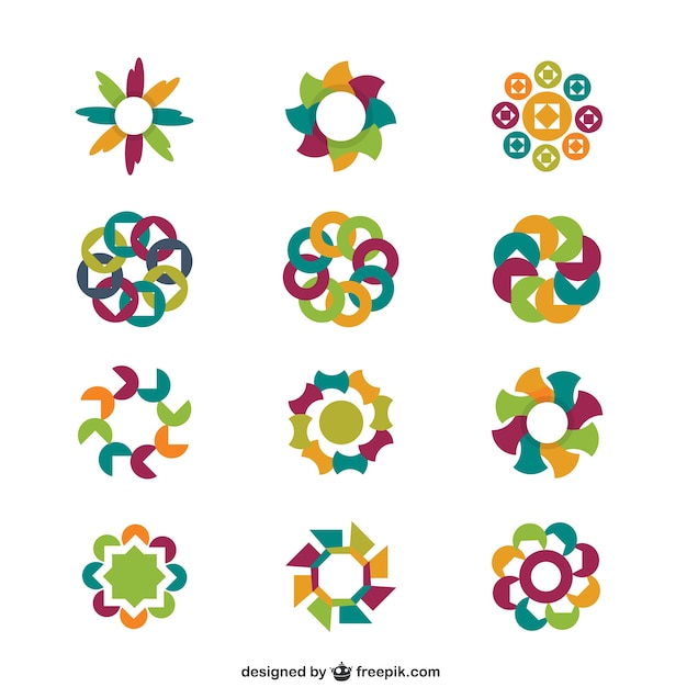 Gratis vector abstract floral logos