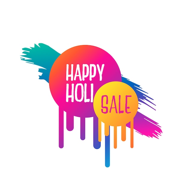 Gratis vector abstract gelukkig holi verkoopbannerontwerp