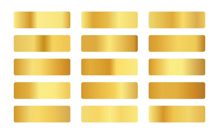 Gratis Vector abstract gouden kleurpalet banner in set