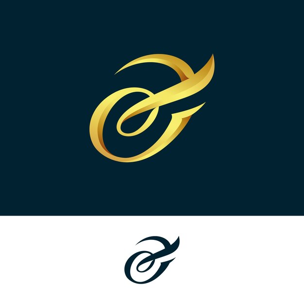 Abstract gouden logo in twee versies
