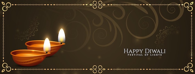 Abstract happy diwali-festival decoratief bannerontwerp