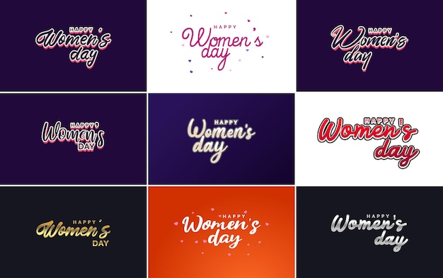 Abstract happy women's day-logo met een vrouwengezicht en liefde vectorlogo-ontwerp in paarse tinten