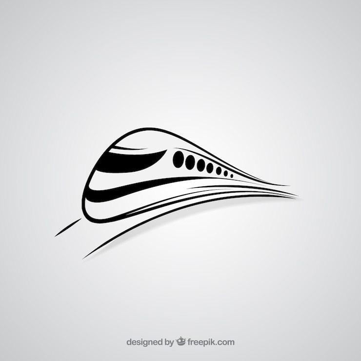 Gratis Vector abstract hogesnelheidstrein logo