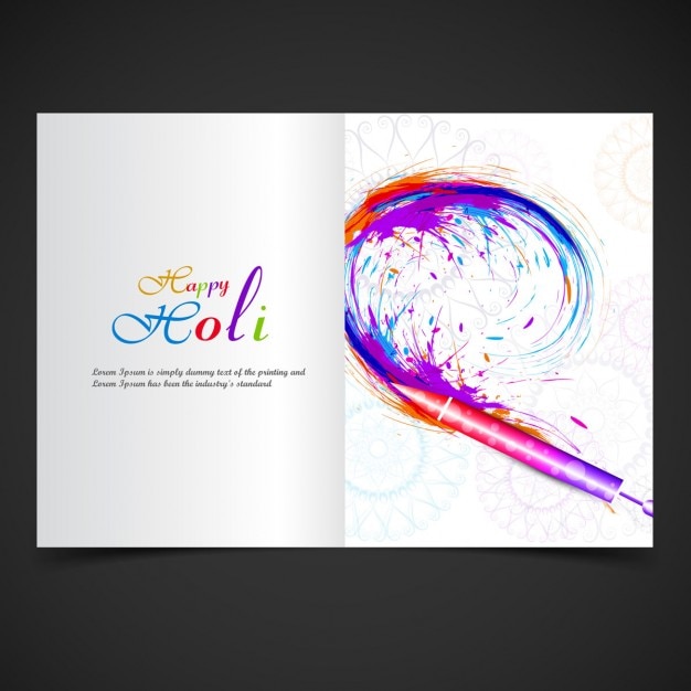 Abstract holi brochure