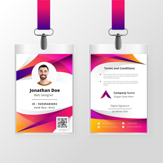 Abstract id-kaarten sjabloon concept