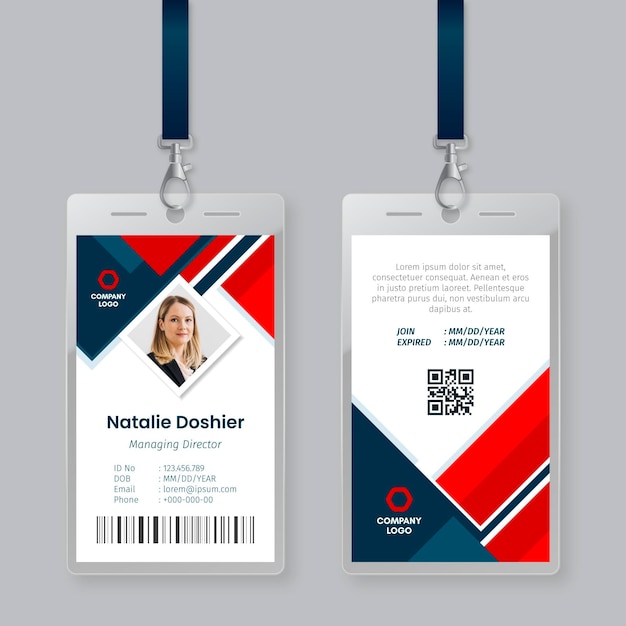 Abstract id-kaarten sjabloon concept